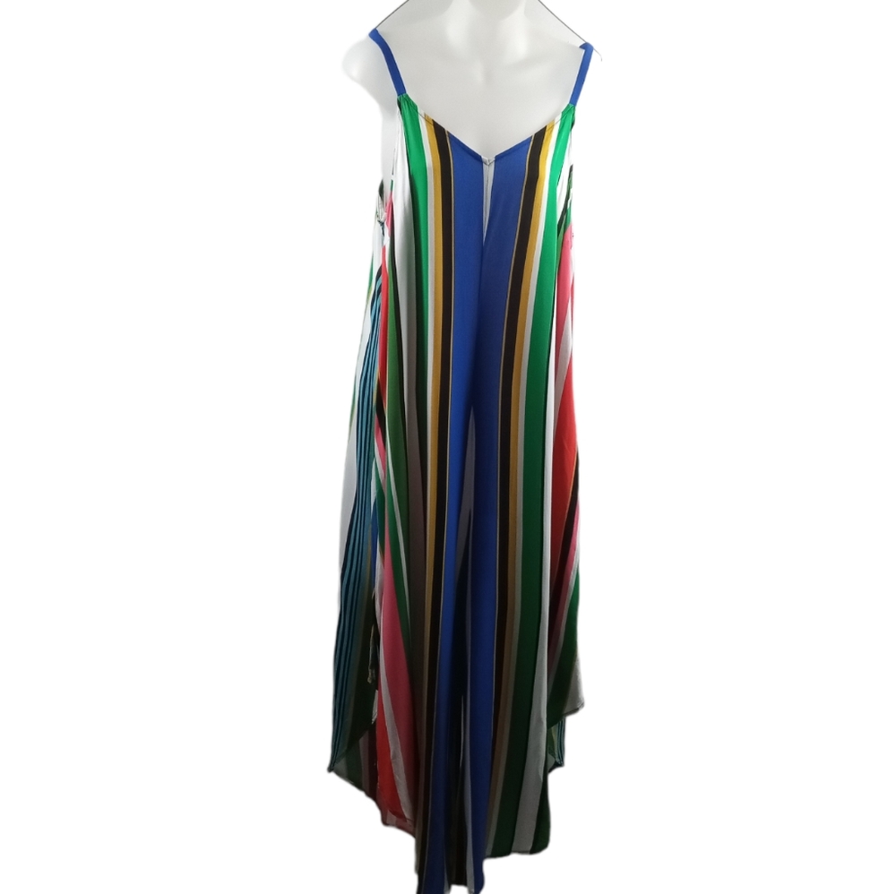 MSK Striped Wide Leg Sleeveless Jumpsuit Size Large. - Picture 2 of 8